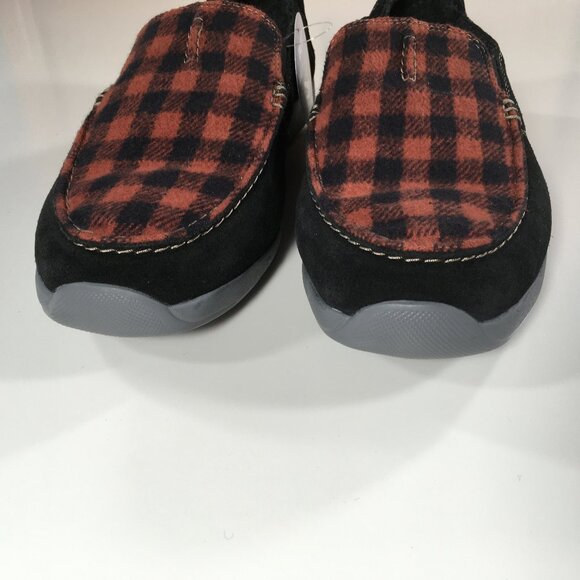 Clarks Gorwin Step Slip On Loafers Mens Size 11 Black Suede Red Plaid - Picture 6 of 8